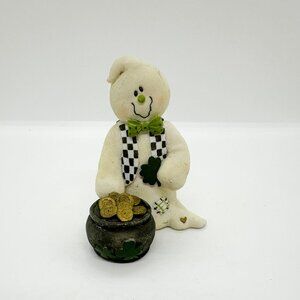 Sarah's Attic Boo Wonders Ghost Figurine Irish St. Patty's March Glow Dark Gold